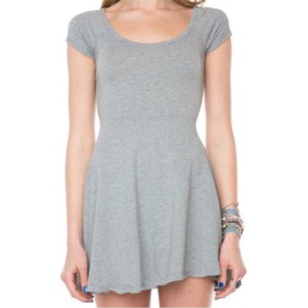 Brandy Melville Gray Fit and Flare Mini Dress